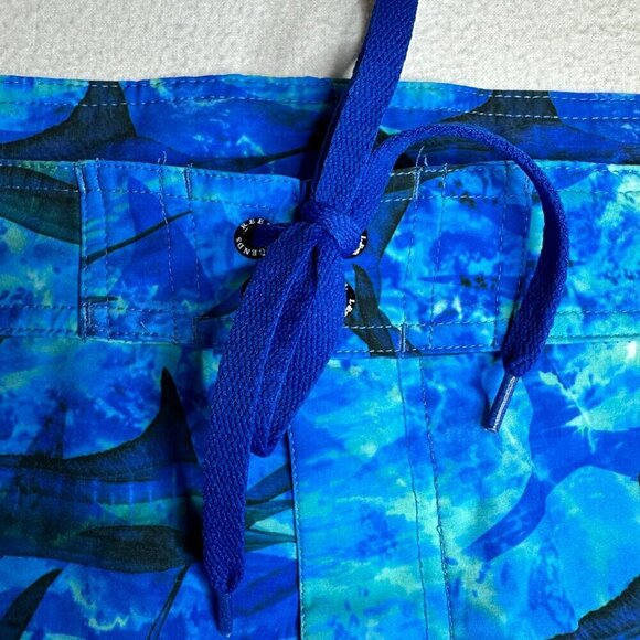 Reel Legends Fish Blue Swim Boardshorts Retro Causal Beach Size 44 - Picture 3 of 12